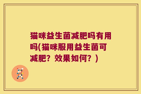 猫咪益生菌减肥吗有用吗(猫咪服用益生菌可减肥？效果如何？)