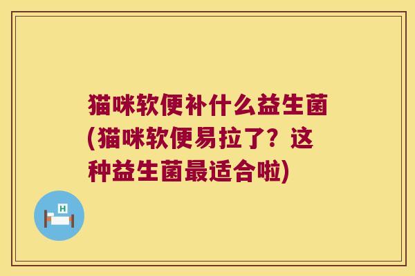 猫咪软便补什么益生菌(猫咪软便易拉了？这种益生菌最适合啦)