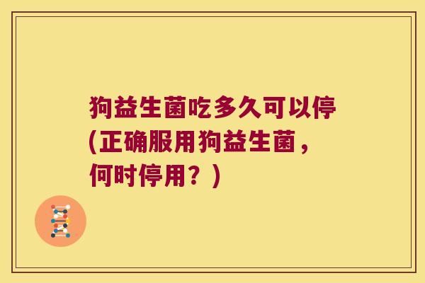 狗益生菌吃多久可以停(正确服用狗益生菌，何时停用？)