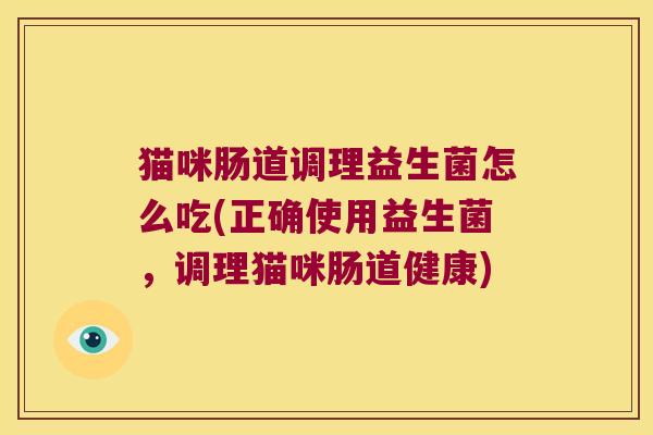 猫咪肠道调理益生菌怎么吃(正确使用益生菌，调理猫咪肠道健康)