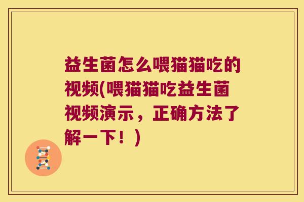 益生菌怎么喂猫猫吃的视频(喂猫猫吃益生菌视频演示，正确方法了解一下！)