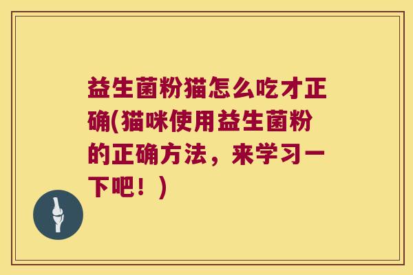 益生菌粉猫怎么吃才正确(猫咪使用益生菌粉的正确方法，来学习一下吧！)