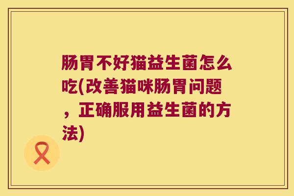 肠胃不好猫益生菌怎么吃(改善猫咪肠胃问题，正确服用益生菌的方法)