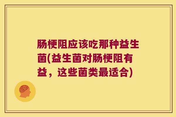 肠梗阻应该吃那种益生菌(益生菌对肠梗阻有益，这些菌类最适合)