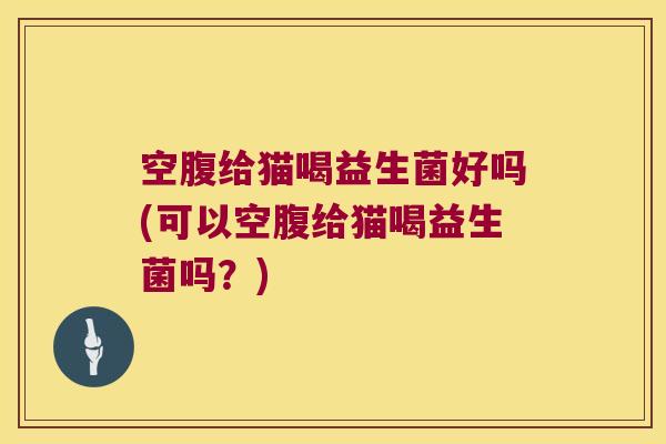 空腹给猫喝益生菌好吗(可以空腹给猫喝益生菌吗？)