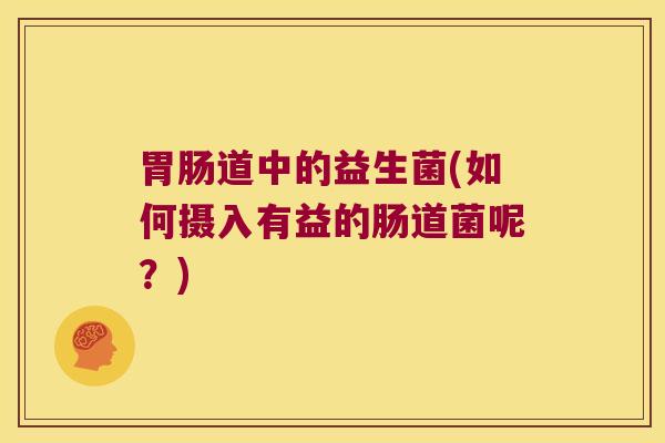 道中的益生菌(如何摄入有益的肠道菌呢?) 道中的益生菌(如何摄入有益的肠道菌呢?)