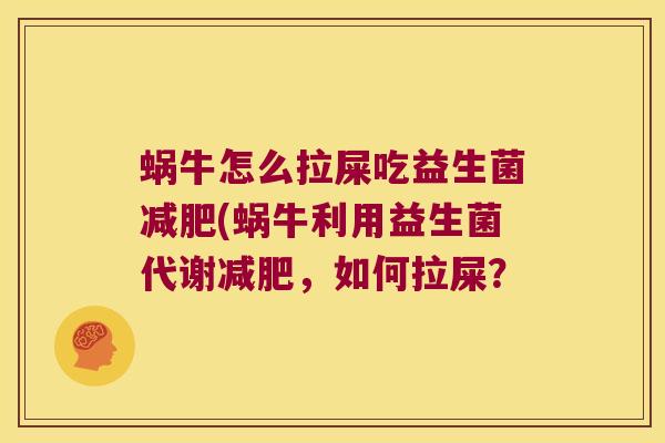 蜗牛怎么拉屎吃益生菌(蜗牛利用益生菌代谢,如何拉屎? 蜗牛怎么拉屎吃益生菌(蜗牛利用益生菌代谢,如何拉屎?