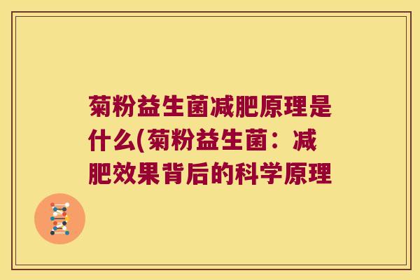 菊粉益生菌原理是什么(菊粉益生菌:效果背后的科学原理 菊粉益生菌原理是什么(菊粉益生菌:效果背后的科学原理