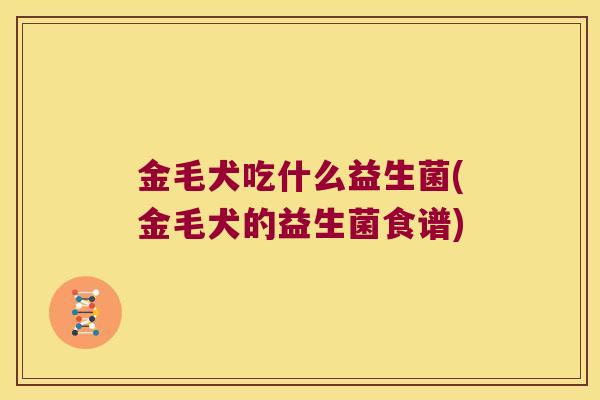 金毛犬吃什么益生菌(金毛犬的益生菌食谱)