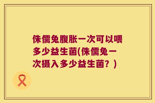 侏儒兔腹胀一次可以喂多少益生菌(侏儒兔一次摄入多少益生菌？)