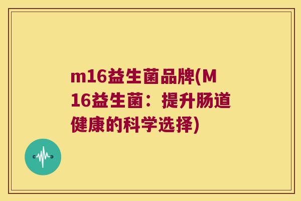 m16益生菌品牌(M16益生菌：提升肠道健康的科学选择)