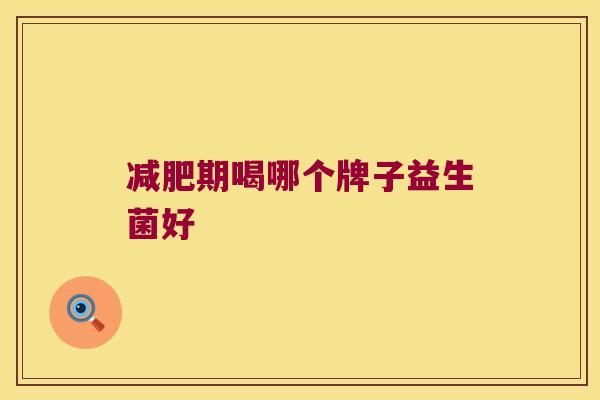 减肥期喝哪个牌子益生菌好