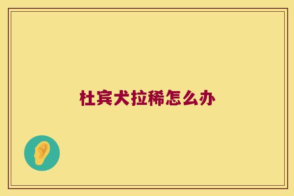 杜宾犬拉稀怎么办