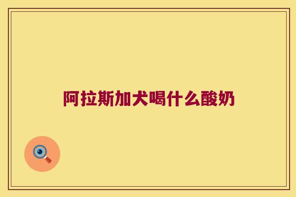 阿拉斯加犬喝什么酸奶