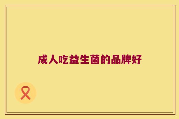 成人吃益生菌的品牌好