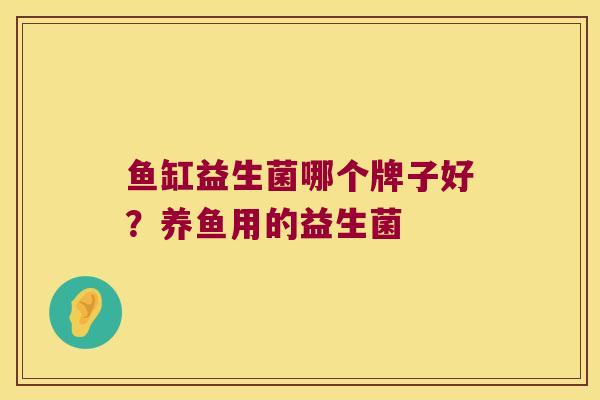 鱼缸益生菌哪个牌子好？养鱼用的益生菌