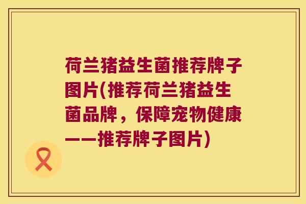 荷兰猪益生菌推荐牌子图片(推荐荷兰猪益生菌品牌，保障宠物健康——推荐牌子图片)