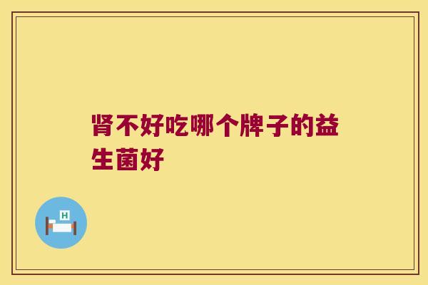 肾不好吃哪个牌子的益生菌好