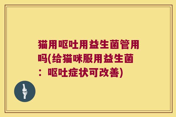 猫用呕吐用益生菌管用吗(给猫咪服用益生菌：呕吐症状可改善)