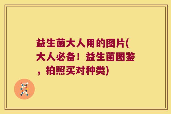 益生菌大人用的图片(大人必备！益生菌图鉴，拍照买对种类)