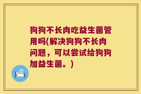 狗狗不长肉吃益生菌管用吗(解决狗狗不长肉问题,可以尝试给狗狗加益生菌。) 狗狗不长肉吃益生菌管用吗(解决狗狗不长肉问题,可以尝试给狗狗加益生菌。)