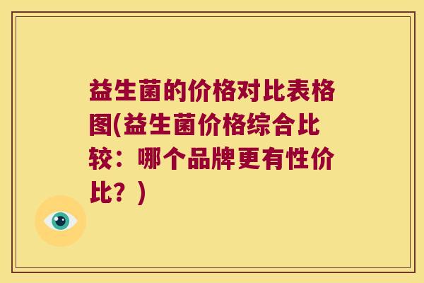 益生菌的价格对比表格图(益生菌价格综合比较：哪个品牌更有性价比？)