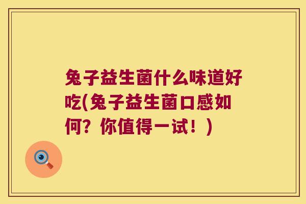 兔子益生菌什么味道好吃(兔子益生菌口感如何？你值得一试！)