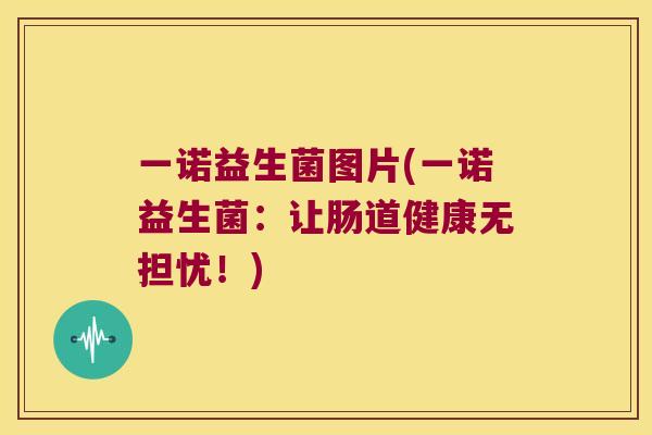 一诺益生菌图片(一诺益生菌：让肠道健康无担忧！)
