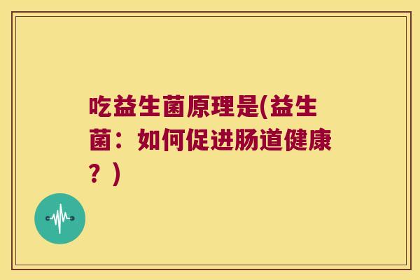 吃益生菌原理是(益生菌：如何促进肠道健康？)