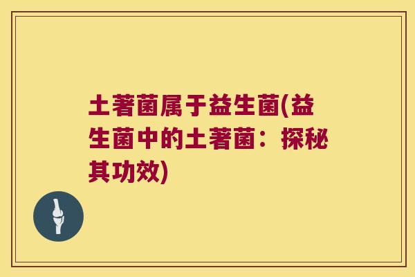 土著菌属于益生菌(益生菌中的土著菌：探秘其功效)