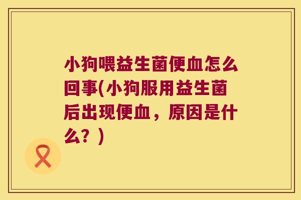小狗喂益生菌便怎么回事(小狗服用益生菌后出现便,原因是什么?) 小狗喂益生菌便怎么回事(小狗服用益生菌后出现便,原因是什么?)
