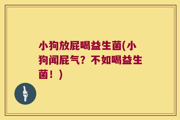 小狗放屁喝益生菌(小狗闻屁气？不如喝益生菌！)