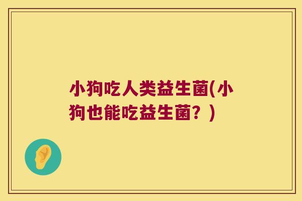 小狗吃人类益生菌(小狗也能吃益生菌？)