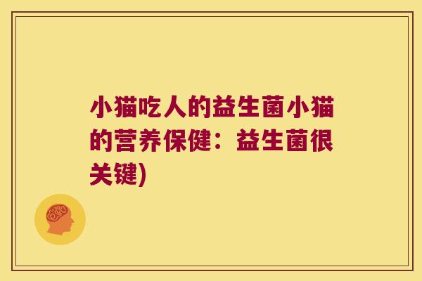 小猫吃人的益生菌小猫的营养保健：益生菌很关键)