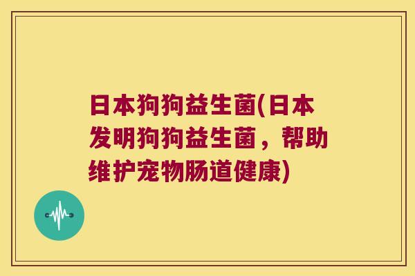 日本狗狗益生菌(日本发明狗狗益生菌，帮助维护宠物肠道健康)