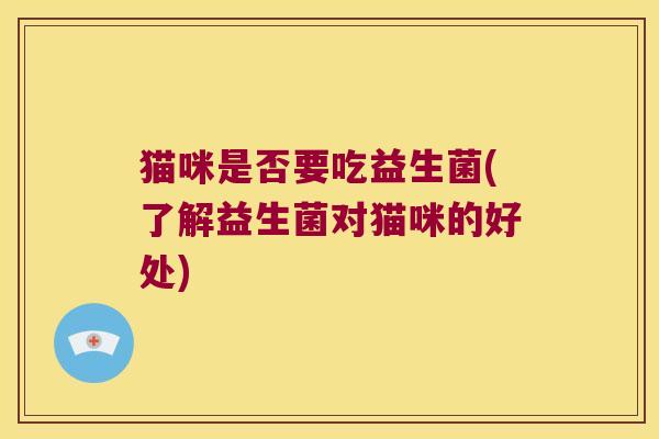 猫咪是否要吃益生菌(了解益生菌对猫咪的好处) 猫咪是否要吃益生菌(了解益生菌对猫咪的好处)