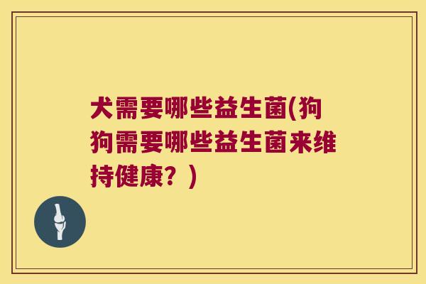 犬需要哪些益生菌(狗狗需要哪些益生菌来维持健康？)