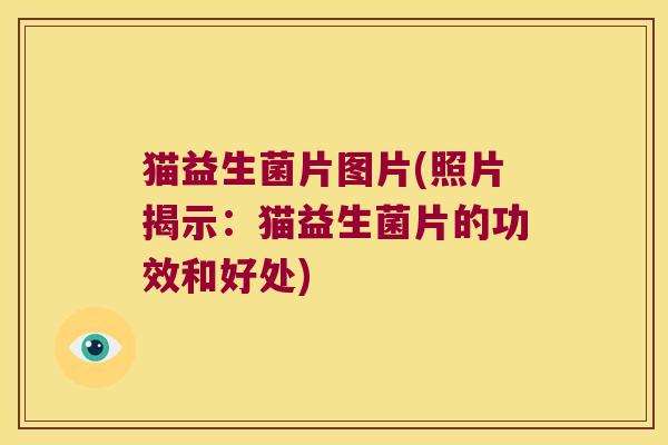 猫益生菌片图片(照片揭示：猫益生菌片的功效和好处)
