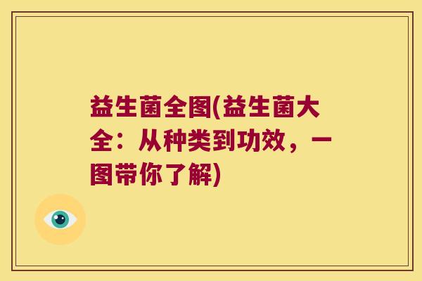 益生菌全图(益生菌大全:从种类到功效,一图带你了解) 益生菌全图(益生菌大全:从种类到功效,一图带你了解)