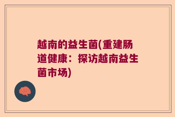 越南的益生菌(重建肠道健康：探访越南益生菌市场)