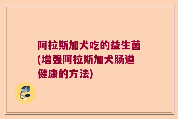 阿拉斯加犬吃的益生菌(增强阿拉斯加犬肠道健康的方法) 阿拉斯加犬吃的益生菌(增强阿拉斯加犬肠道健康的方法)