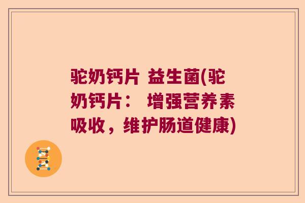 驼奶钙片 益生菌(驼奶钙片： 增强营养素吸收，维护肠道健康)