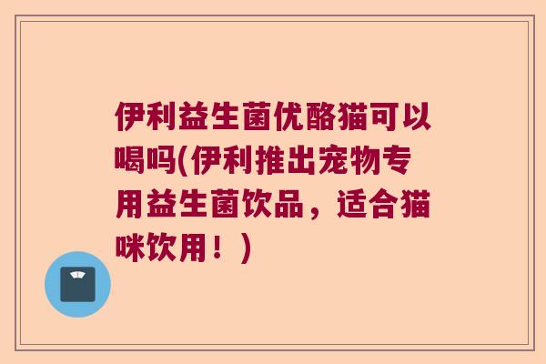 伊利益生菌优酪猫可以喝吗(伊利推出宠物专用益生菌饮品，适合猫咪饮用！)