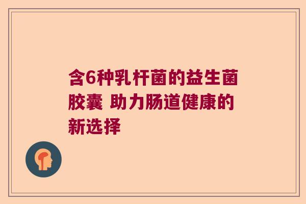 含6种乳杆菌的益生菌胶囊 助力肠道健康的新选择