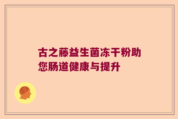 古之藤益生菌冻干粉助您肠道健康与提升 古之藤益生菌冻干粉助您肠道健康与提升