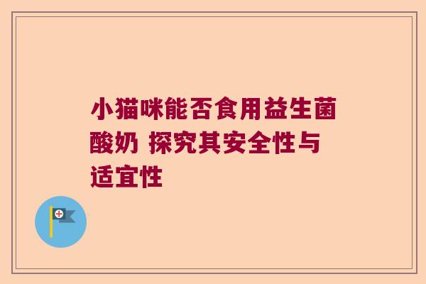 小猫咪能否食用益生菌酸奶 探究其安全性与适宜性 小猫咪能否食用益生菌酸奶 探究其安全性与适宜性