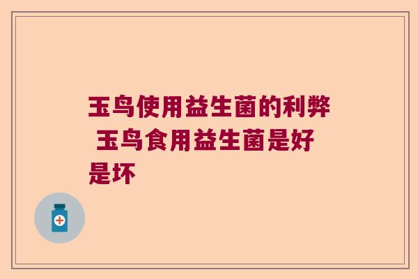 玉鸟使用益生菌的利弊 玉鸟食用益生菌是好是坏