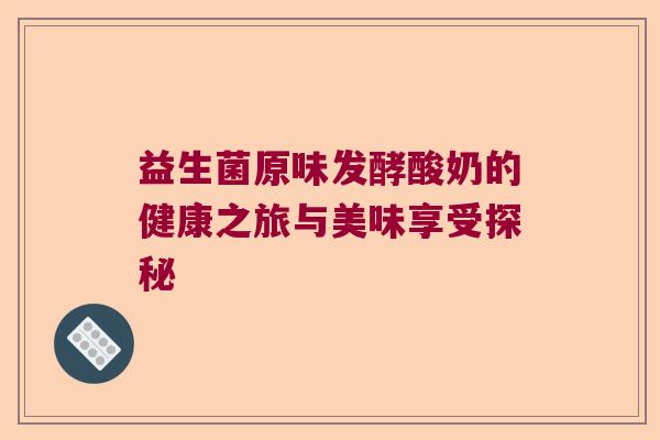 益生菌原味发酵酸奶的健康之旅与美味享受探秘