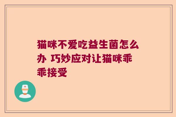 猫咪不爱吃益生菌怎么办 巧妙应对让猫咪乖乖接受