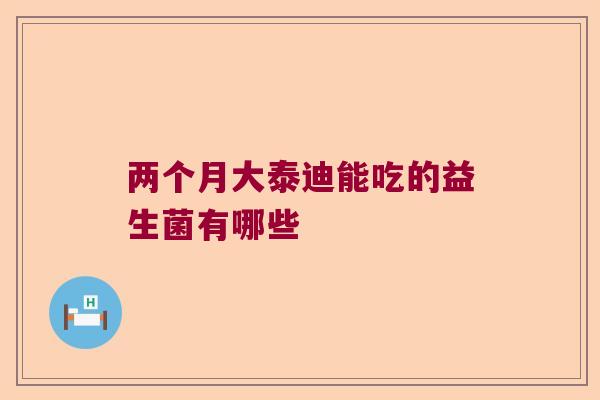 两个月大泰迪能吃的益生菌有哪些
